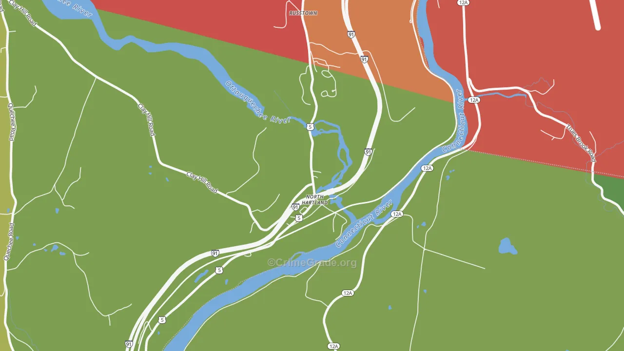 North Hartland, VT Map of Burglary Rates