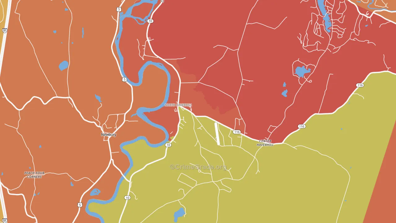 North Haverhill, NH Map of Burglary Rates