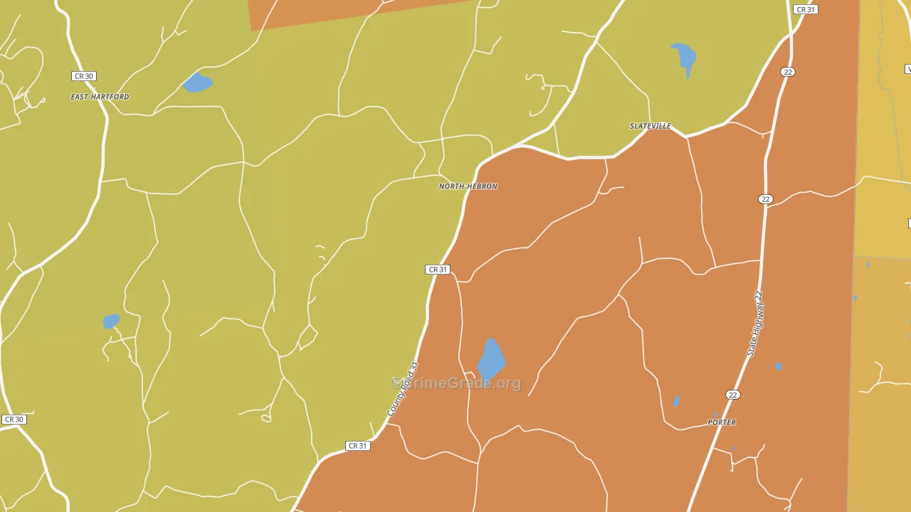 North Hebron, NY Map of Burglary Rates