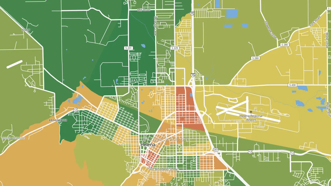 North, Helena, MT Map of Burglary Rates