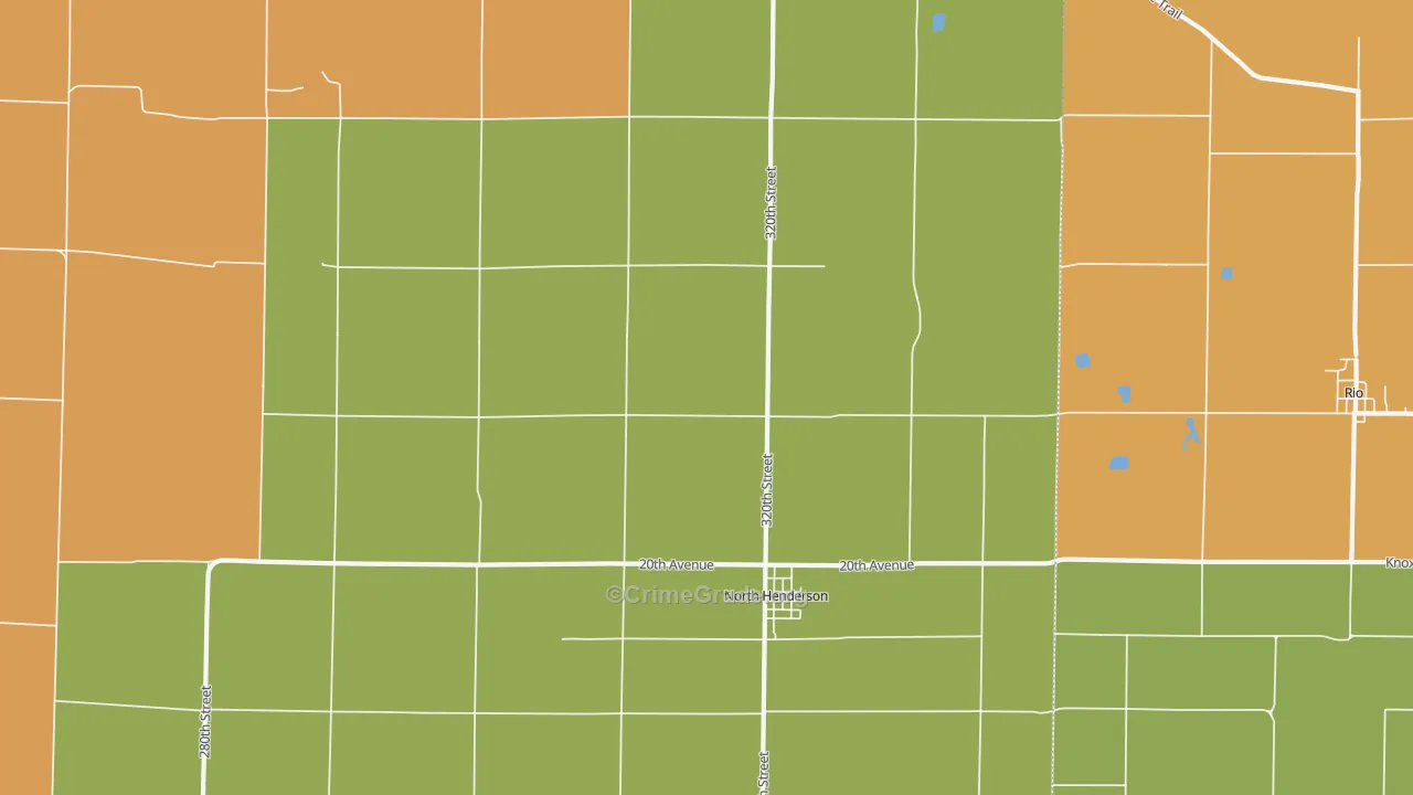 North Henderson, IL Map of Burglary Rates