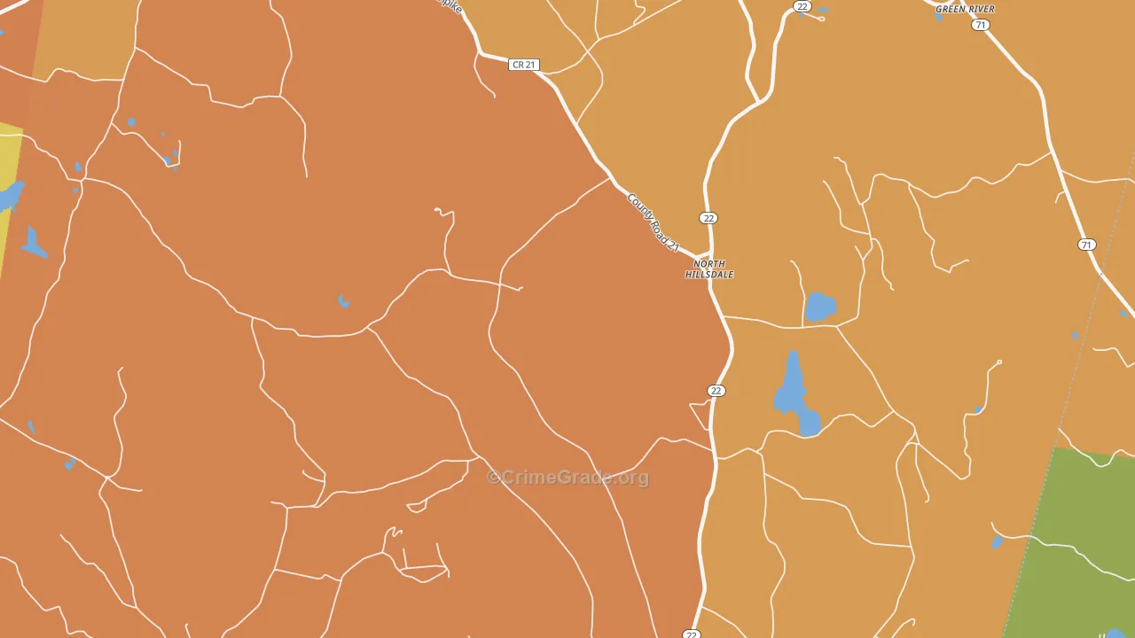 North Hillsdale, NY Map of Burglary Rates
