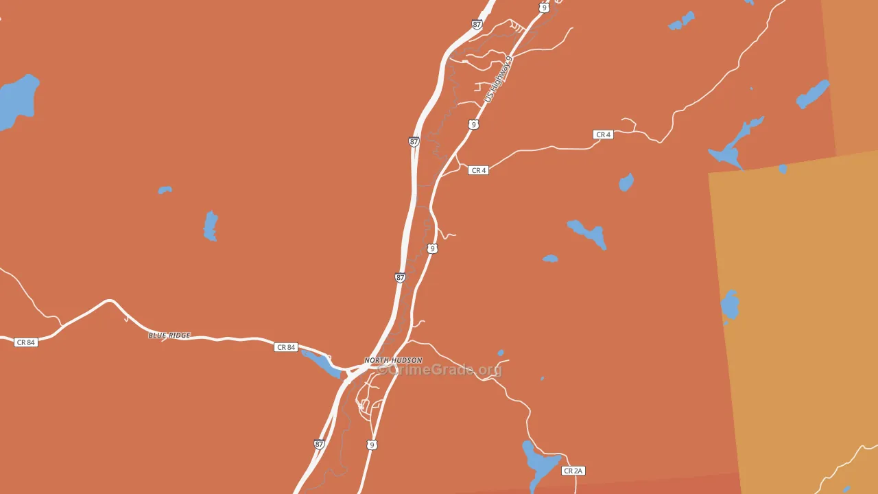 North Hudson, NY Map of Burglary Rates