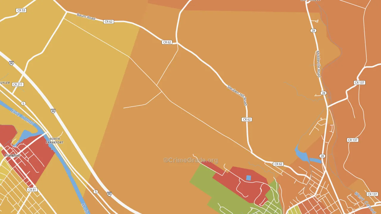 North Ilion, NY Map of Burglary Rates