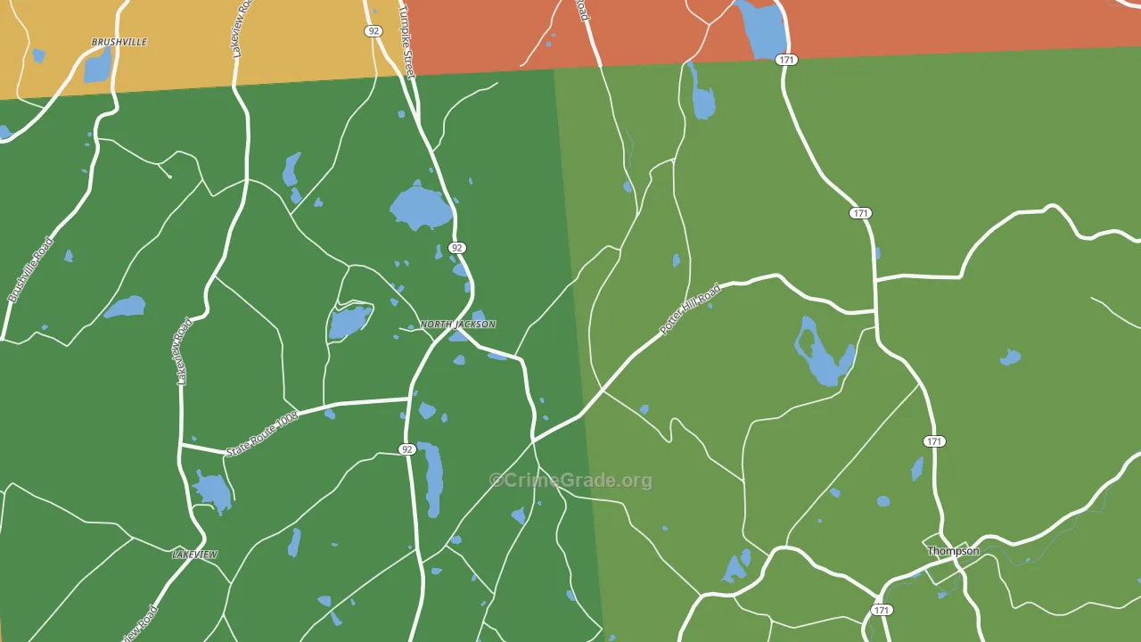 North Jackson, PA Map of Burglary Rates