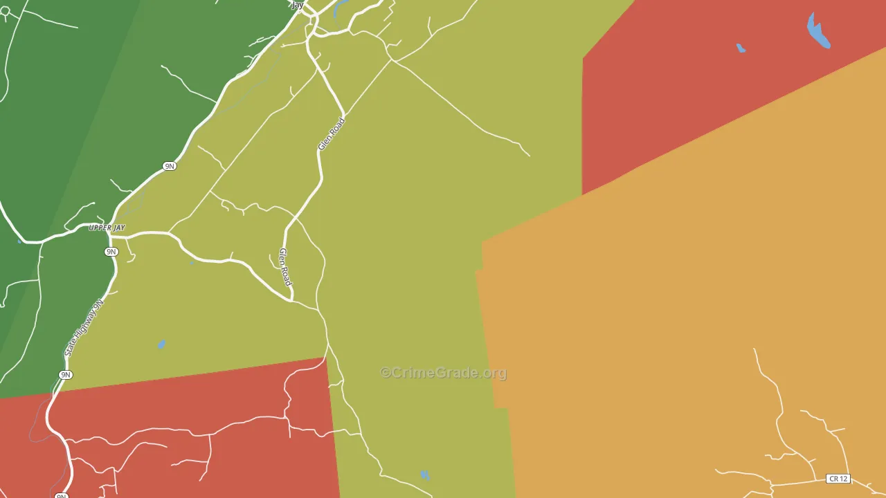 North Jay, NY Map of Burglary Rates