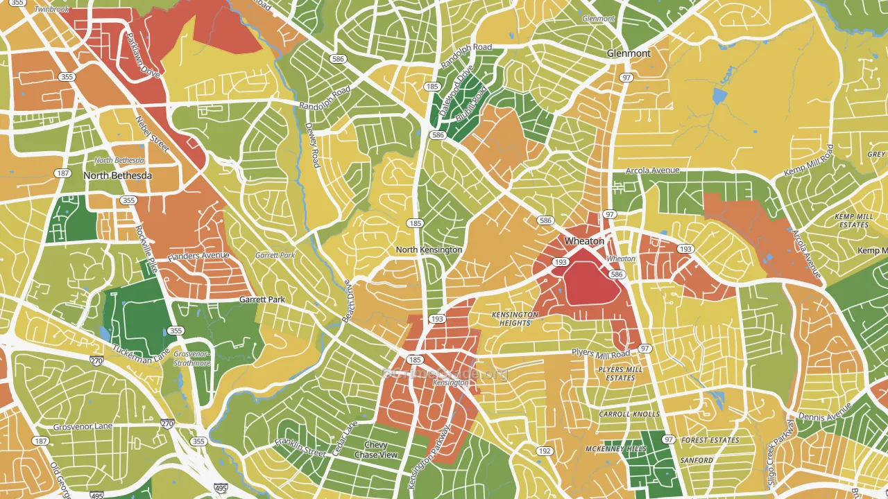 North Kensington, Kensington, MD Map of Burglary Rates