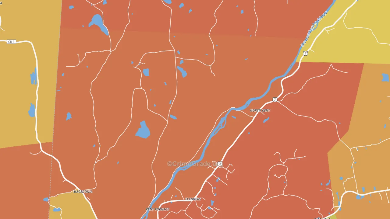 North Kent, CT Map of Burglary Rates