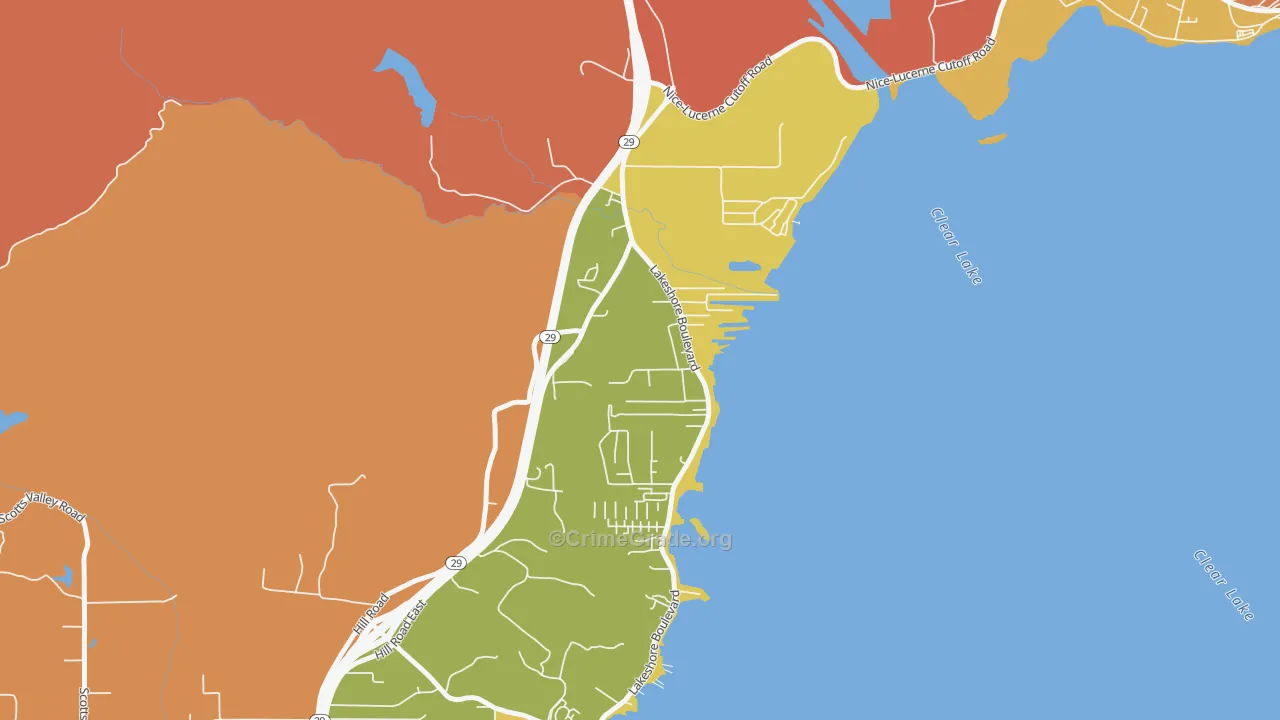 North Lakeport, CA Map of Burglary Rates