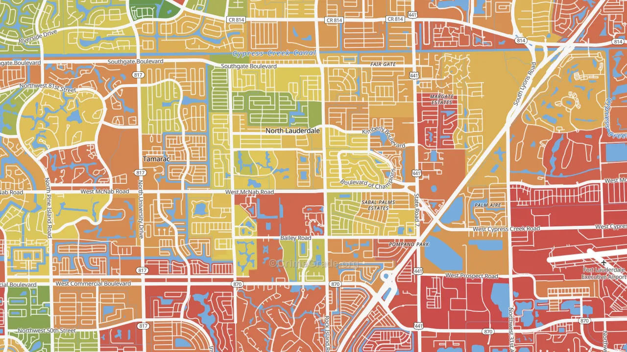 North Lauderdale, FL Map of Burglary Rates