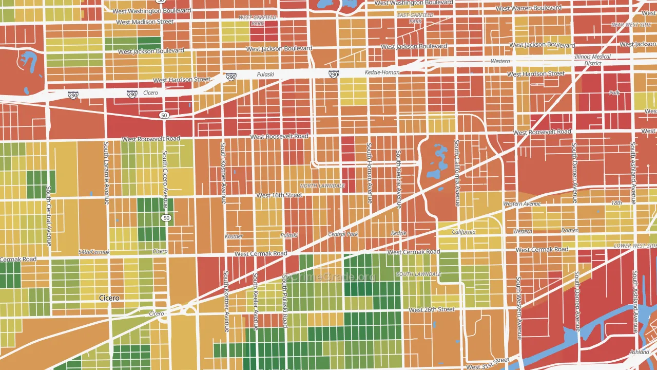 North Lawndale, Chicago, IL Map of Burglary Rates