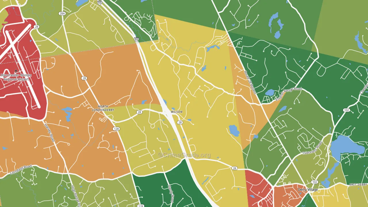 North Londonderry, NH Map of Burglary Rates