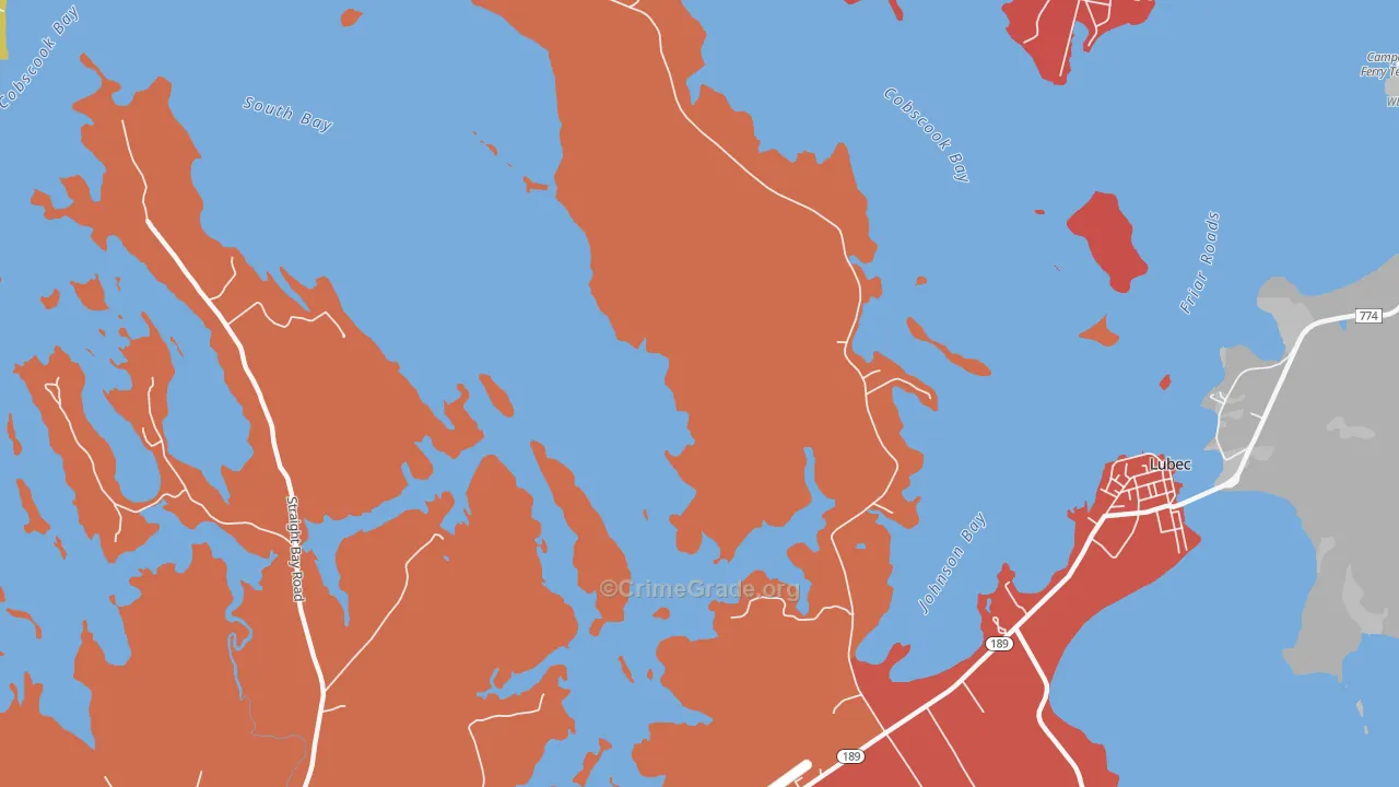 North Lubec, ME Map of Burglary Rates