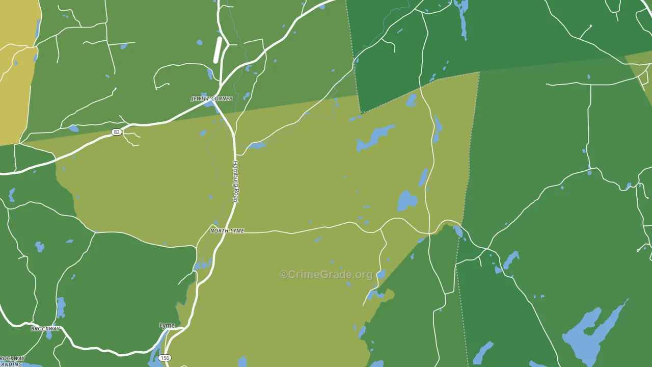 North Lyme, CT Map of Burglary Rates