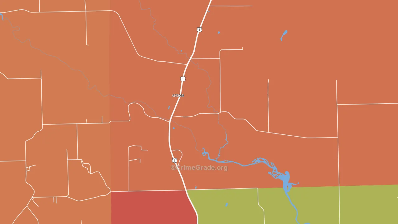 North Lyndon, ME Map of Burglary Rates
