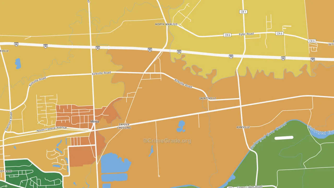 North Manlius, NY Map of Burglary Rates
