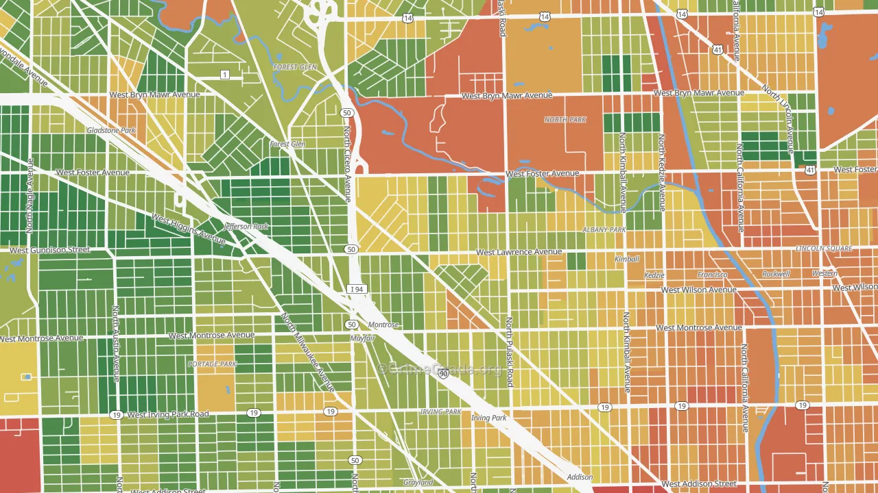 North Mayfair, Chicago, IL Map of Burglary Rates