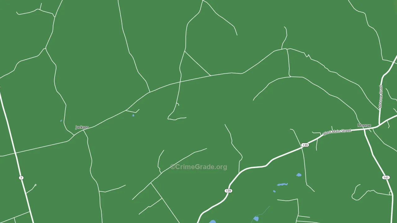 North Monroe, ME Map of Burglary Rates