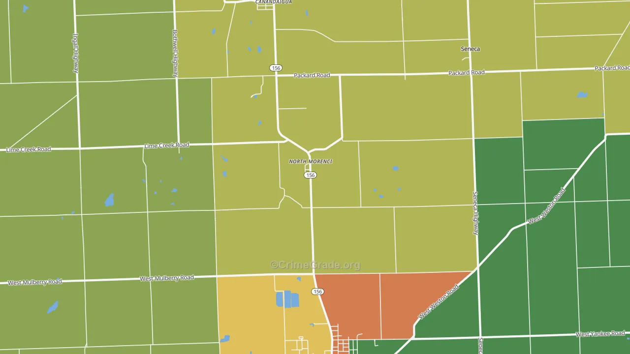 North Morenci, MI Map of Burglary Rates