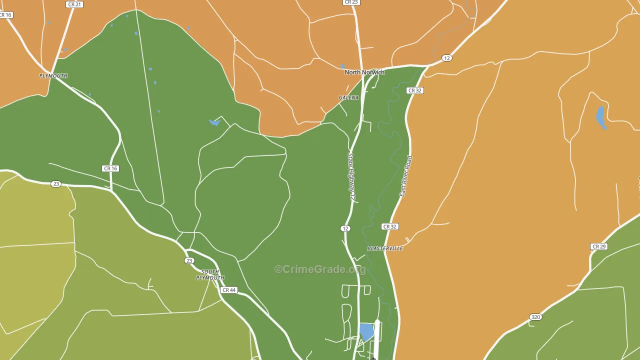 North Norwich, NY Map of Burglary Rates