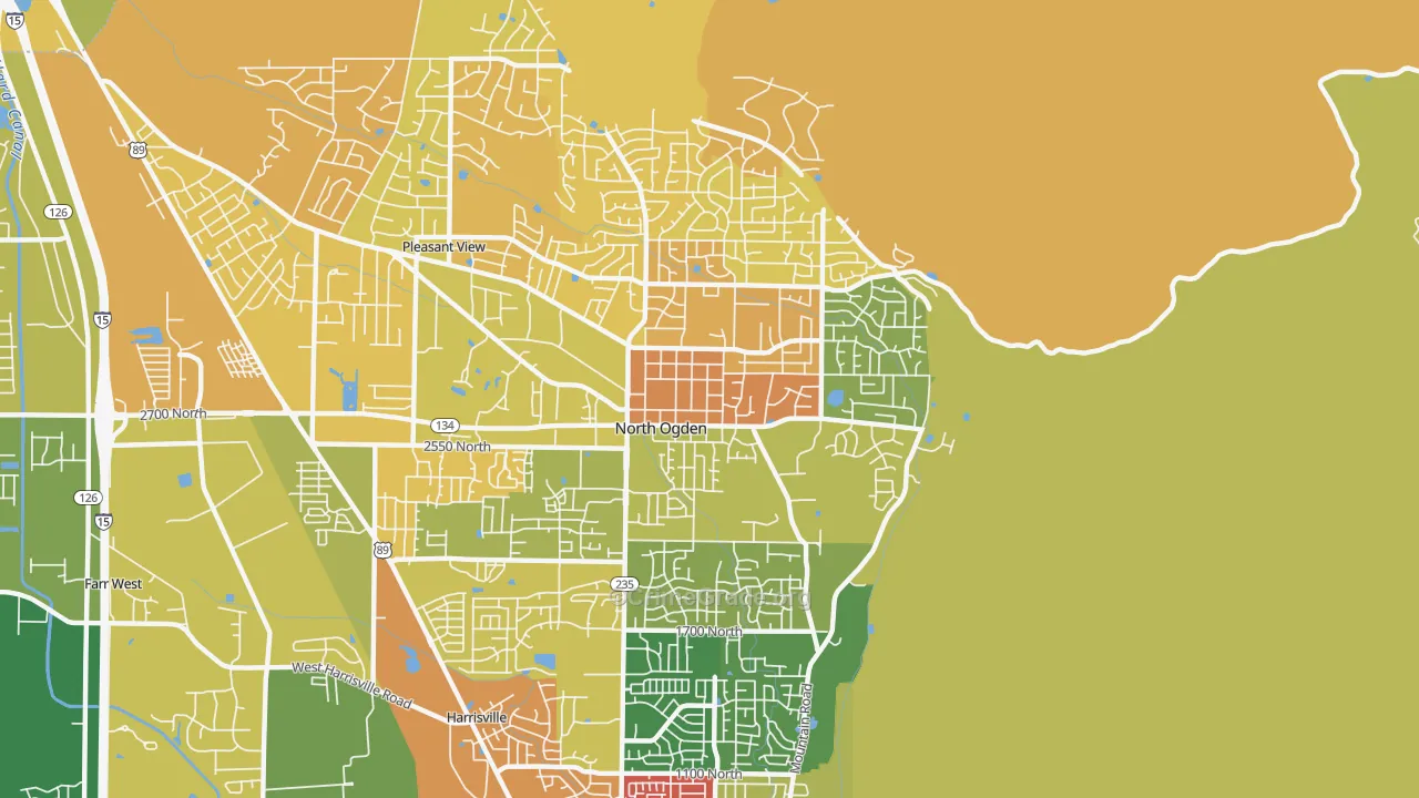 North Ogden, UT Map of Burglary Rates