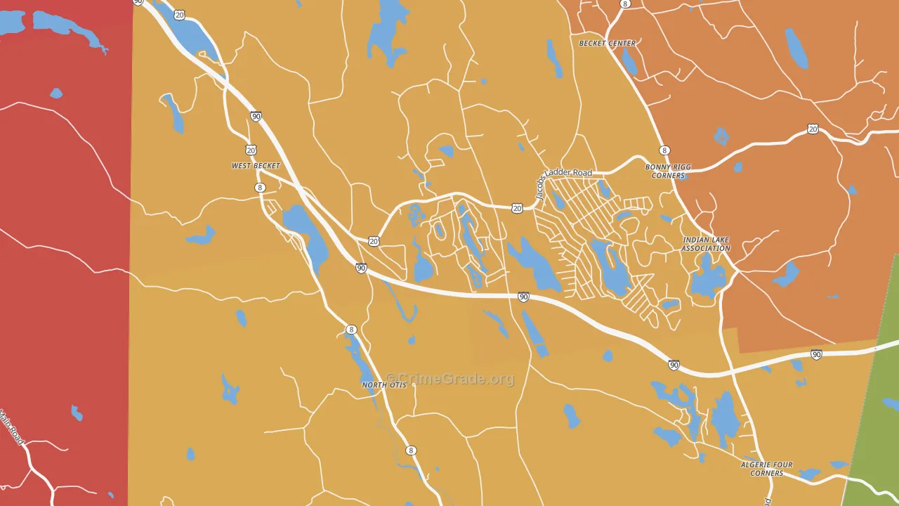 North Otis, MA Map of Burglary Rates