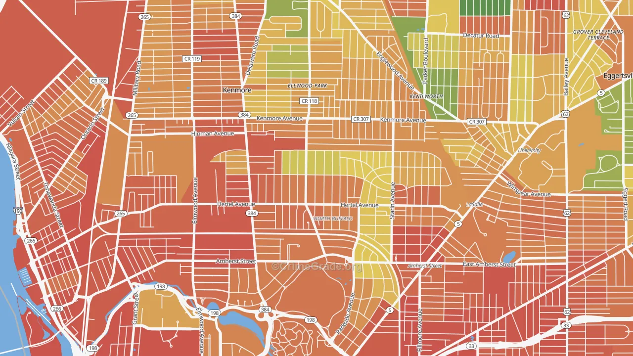 North Park, Buffalo, NY Map of Burglary Rates