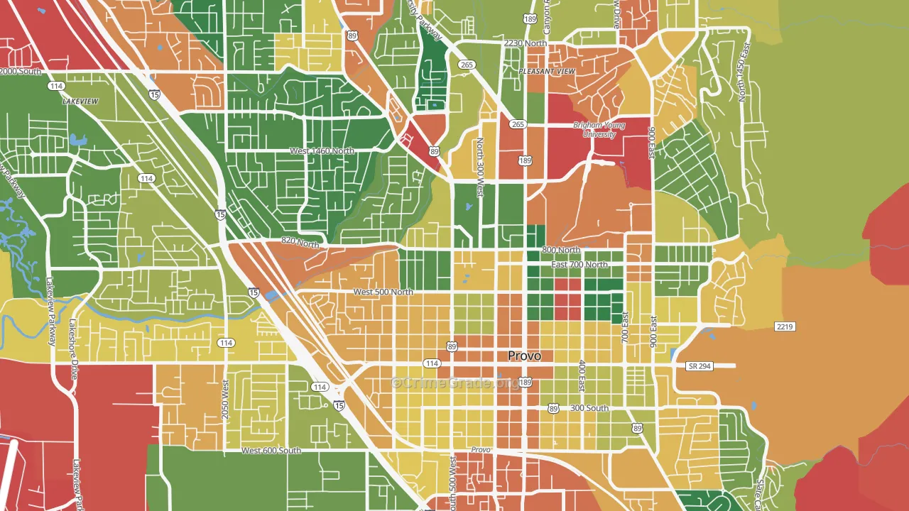 North Park, Provo, UT Map of Burglary Rates