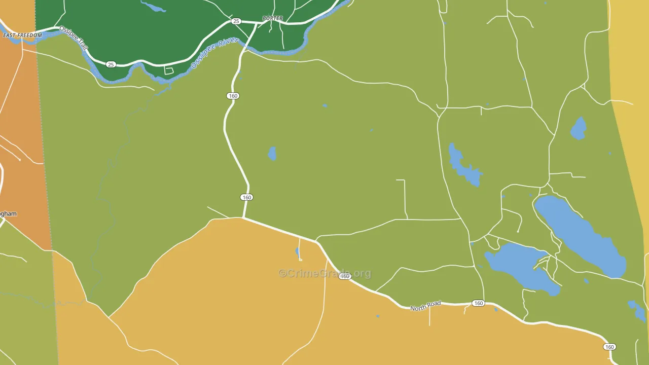 North Parsonfield, ME Map of Burglary Rates