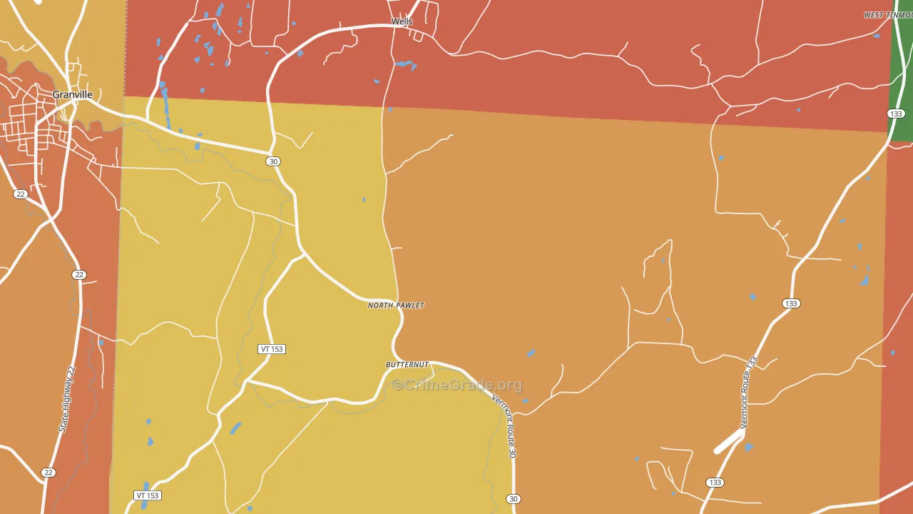 North Pawlet, VT Map of Burglary Rates
