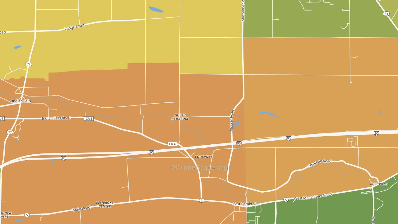 North Pembroke, NY Map of Burglary Rates