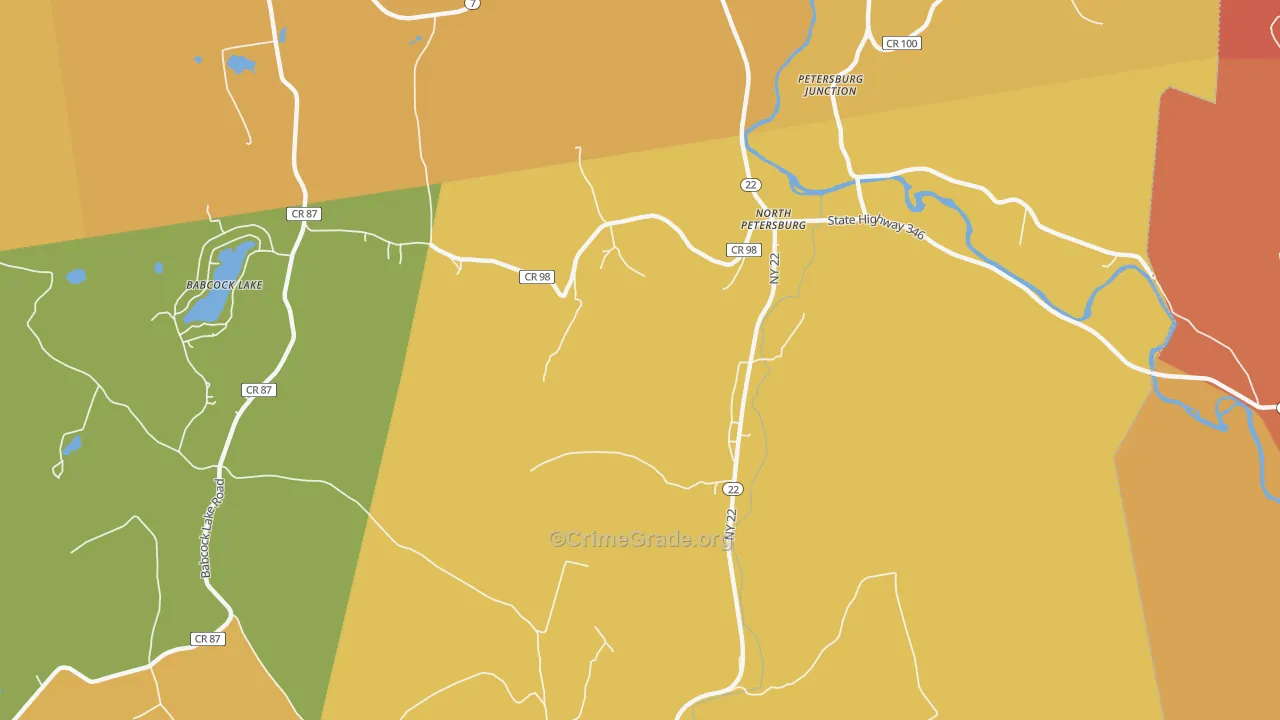 North Petersburg, NY Map of Burglary Rates
