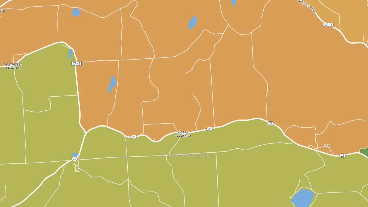 North Pharsalia, NY Map of Burglary Rates