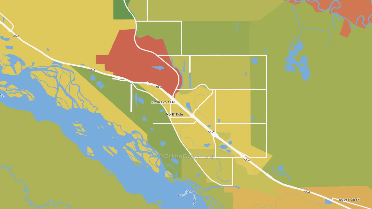 North Pole, AK Map of Burglary Rates