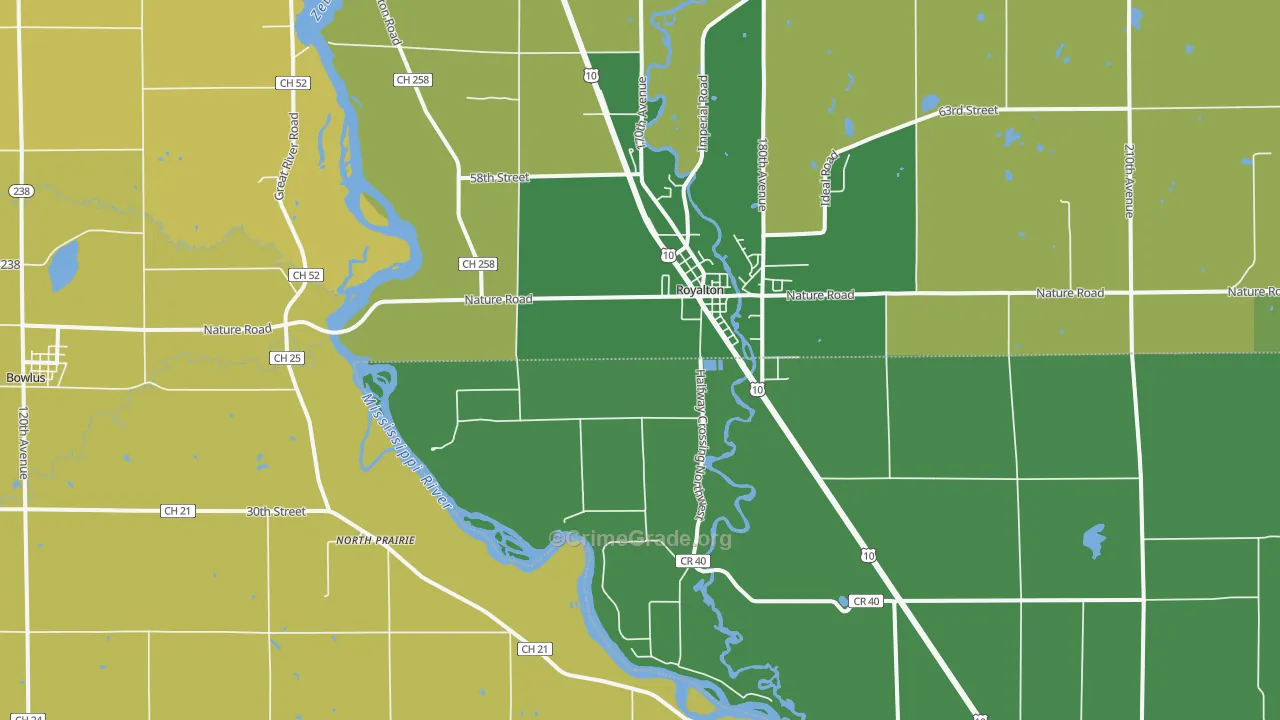 North Prairie, MN Map of Burglary Rates