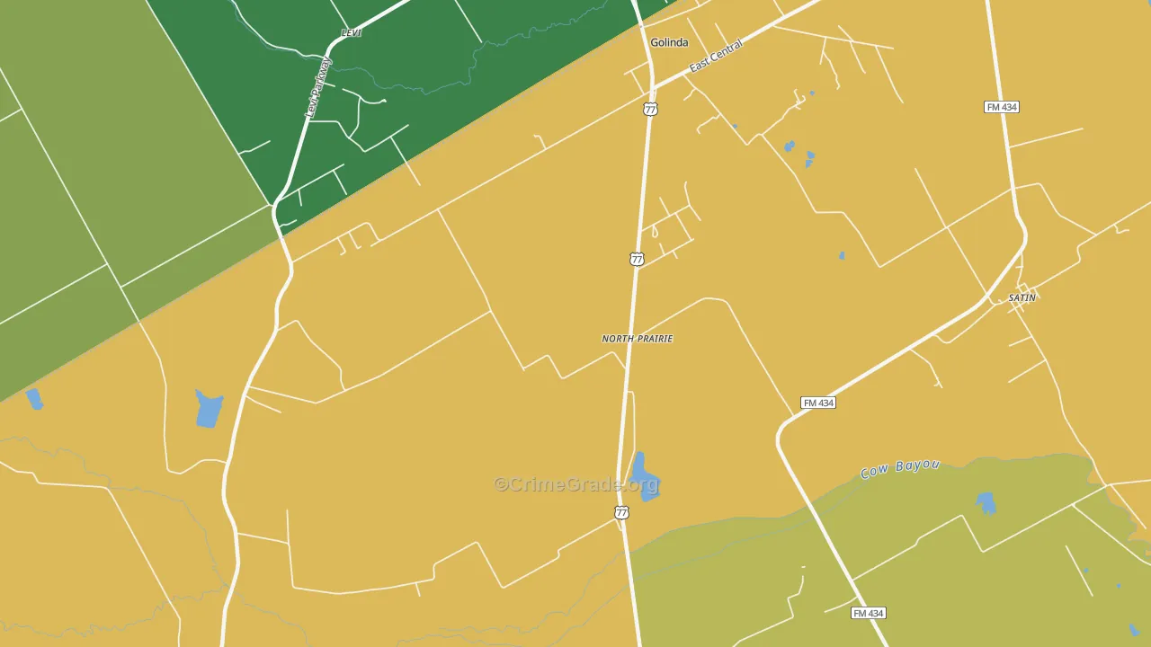 North Prairie, TX Map of Burglary Rates