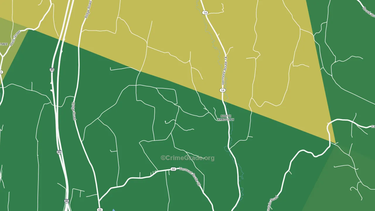 North Randolph, VT Map of Burglary Rates