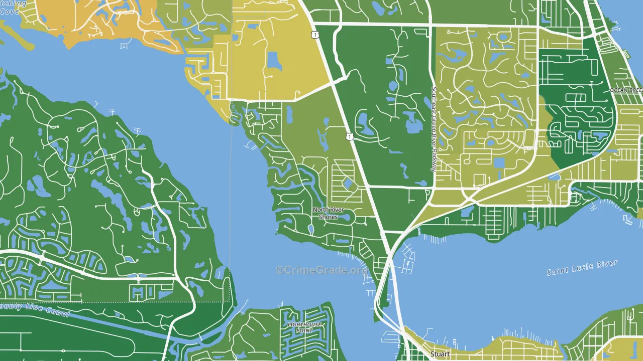 North River Shores, Stuart, FL Map of Burglary Rates