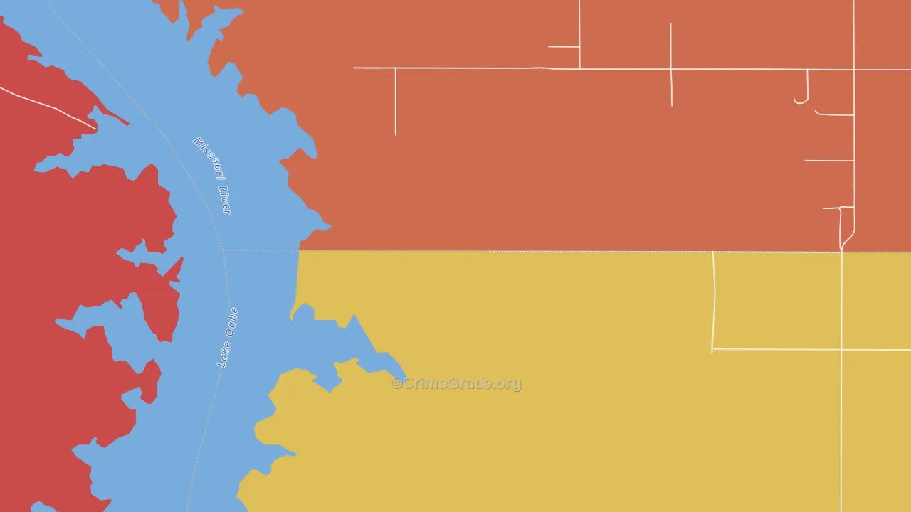 North Riverside, SD Map of Burglary Rates
