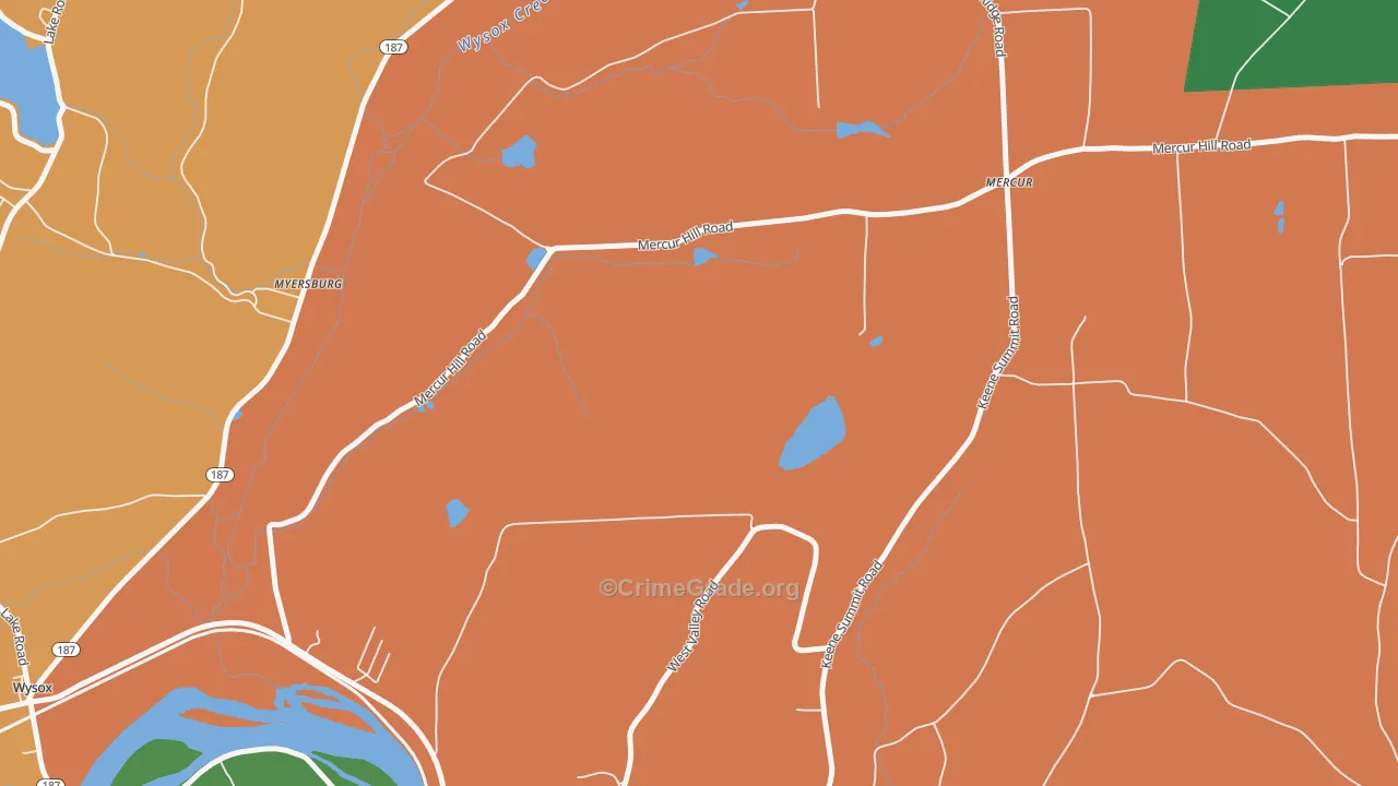 North Rome, PA Map of Burglary Rates