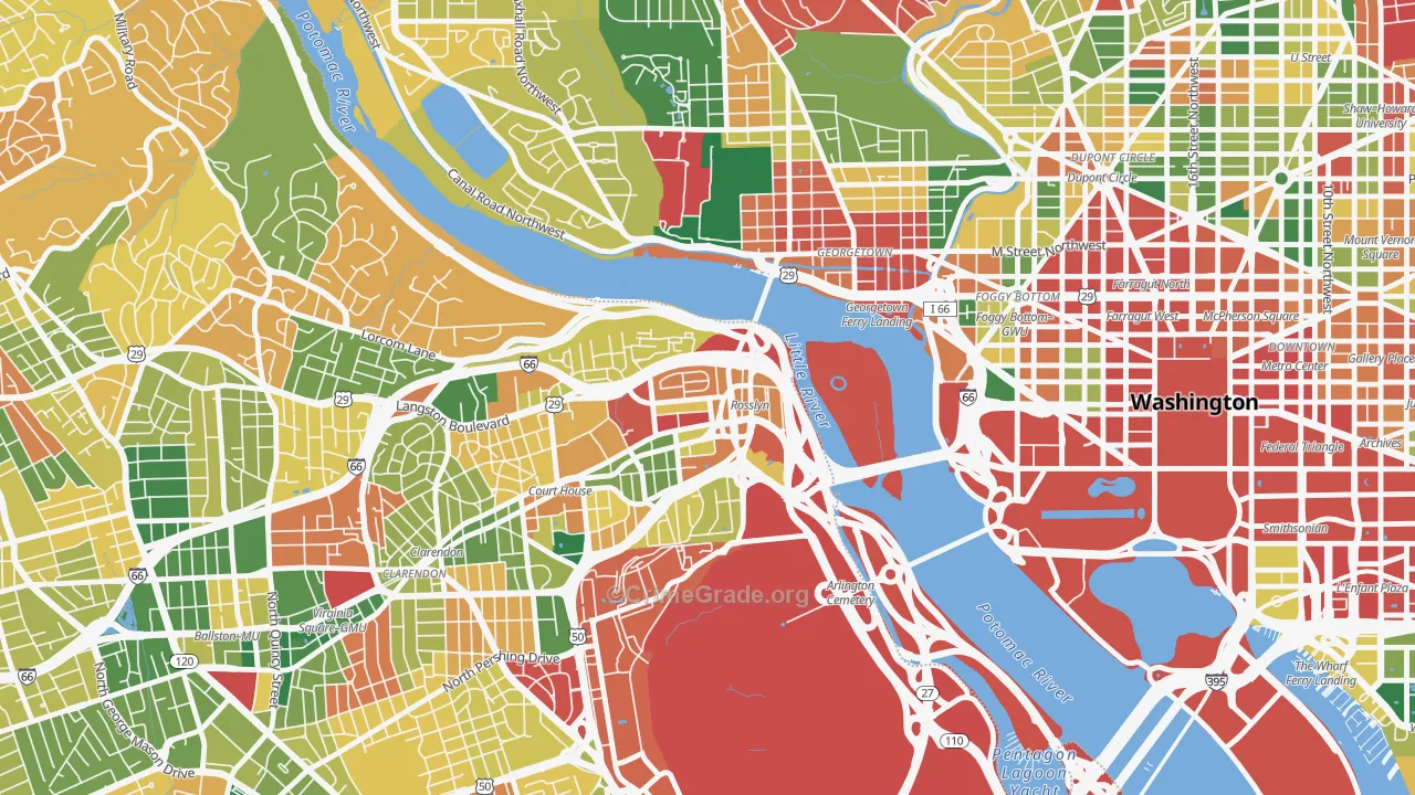 North Rosslyn, Arlington, VA Map of Burglary Rates