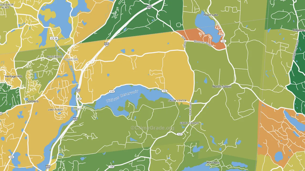 North Salem, NY Map of Burglary Rates