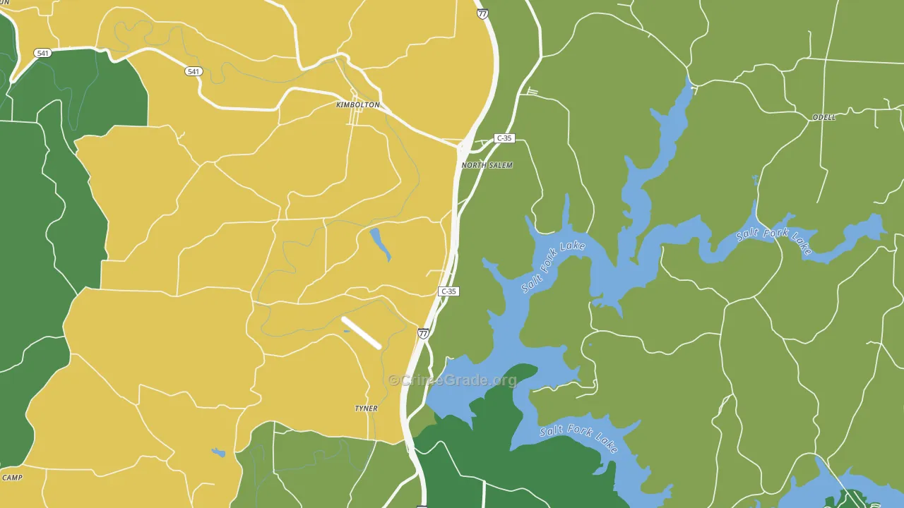 North Salem, OH Map of Burglary Rates
