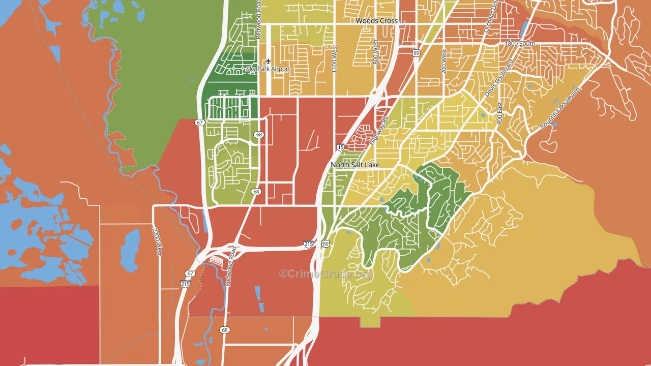 North Salt Lake, UT Map of Burglary Rates