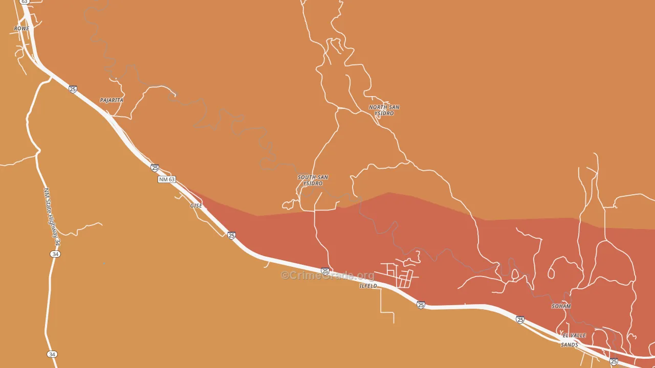 North San Ysidro, NM Map of Burglary Rates