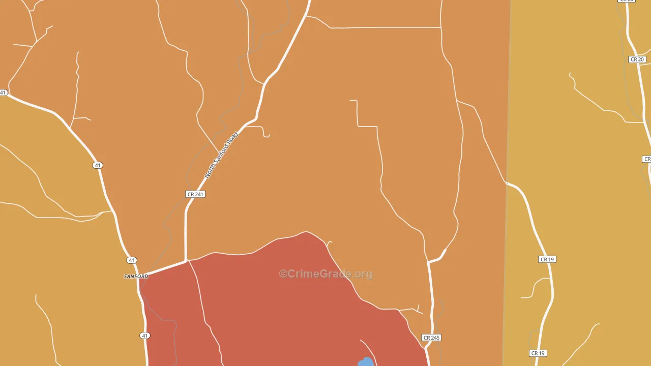 North Sanford, NY Map of Burglary Rates