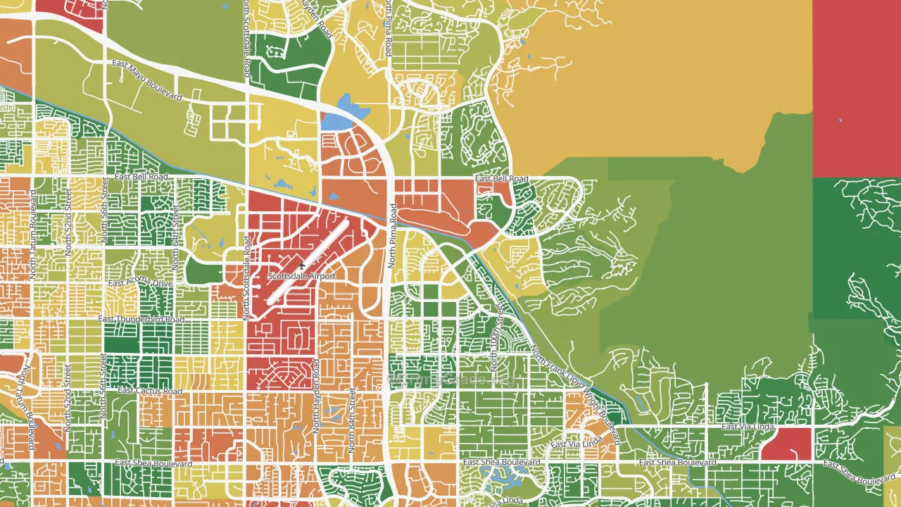 North Scottsdale, Scottsdale, AZ Map of Burglary Rates