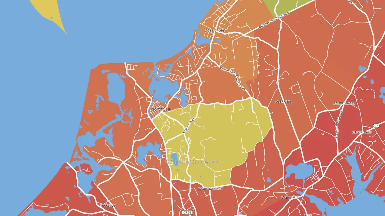 North Sea, NY Map of Burglary Rates