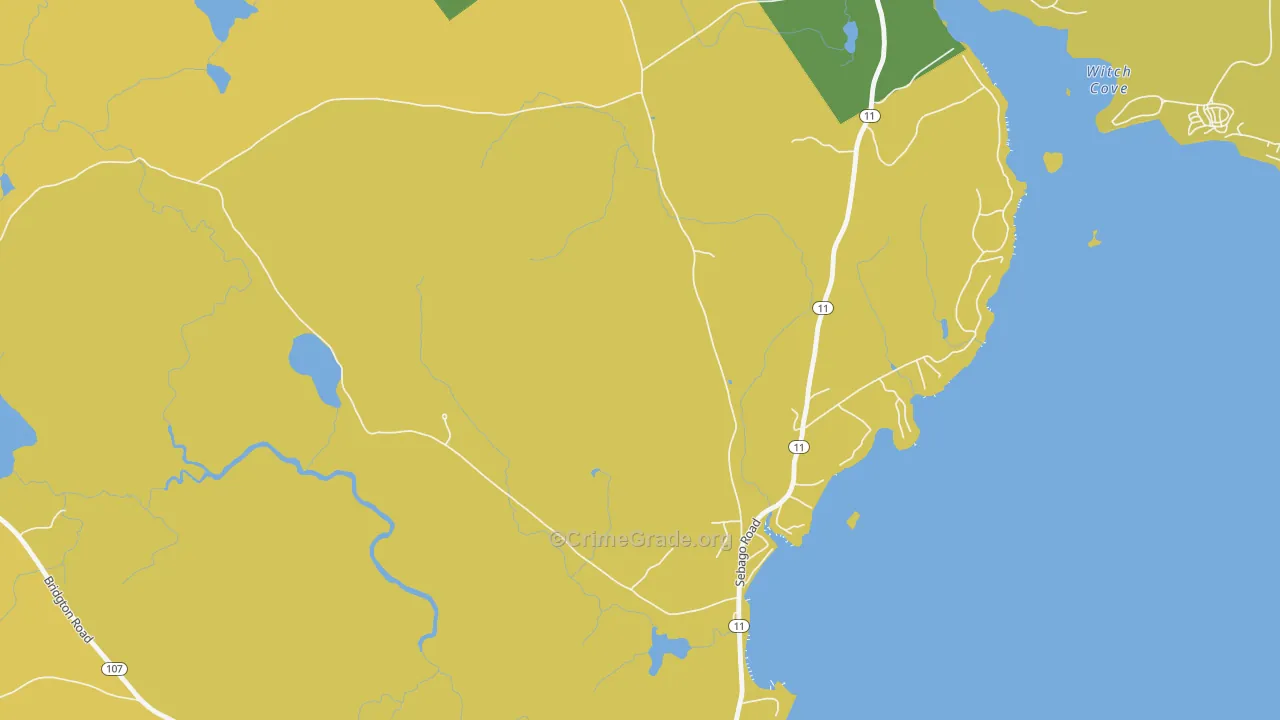 North Sebago, ME Map of Burglary Rates