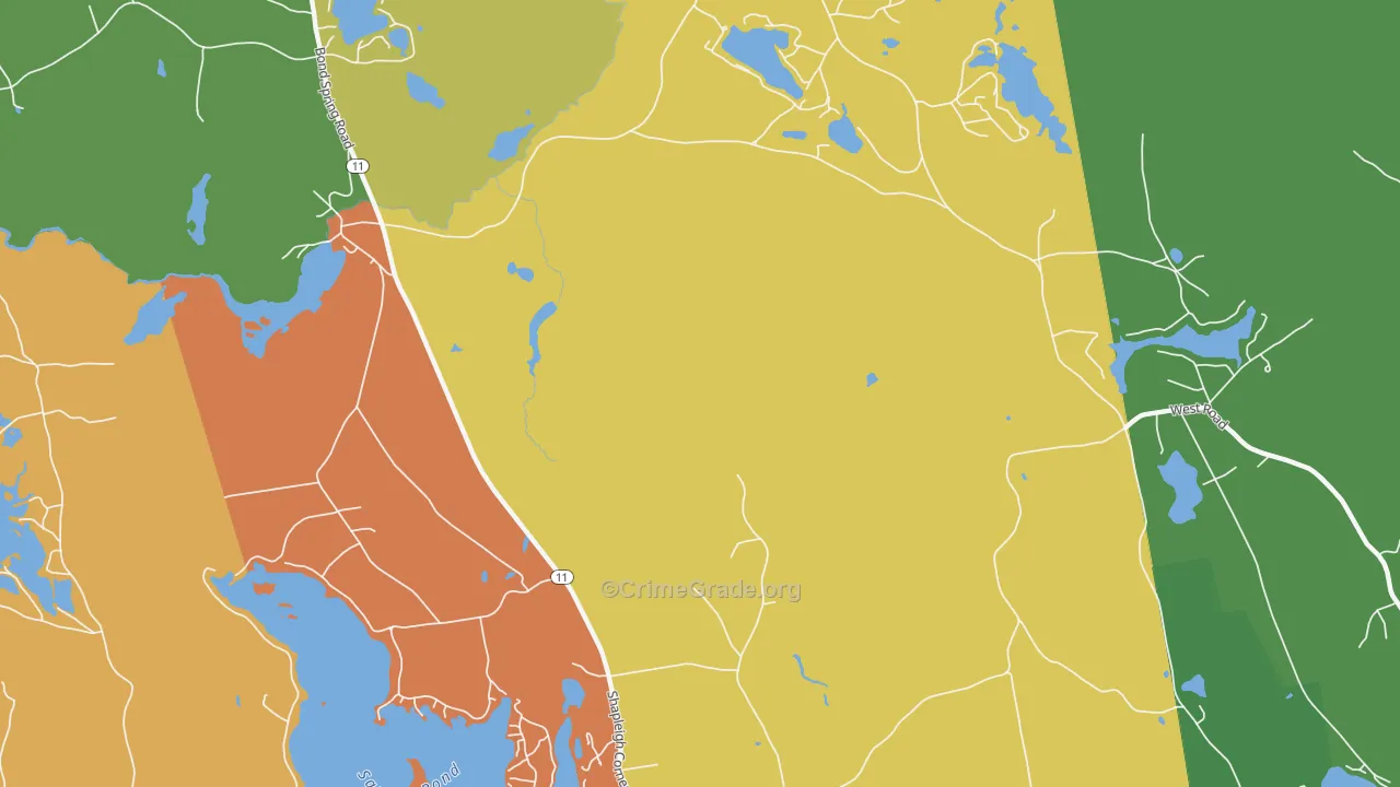 North Shapleigh, ME Map of Burglary Rates
